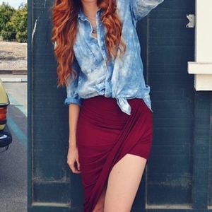 Anthropologie Cloth & Stone Acid Wash Shirt